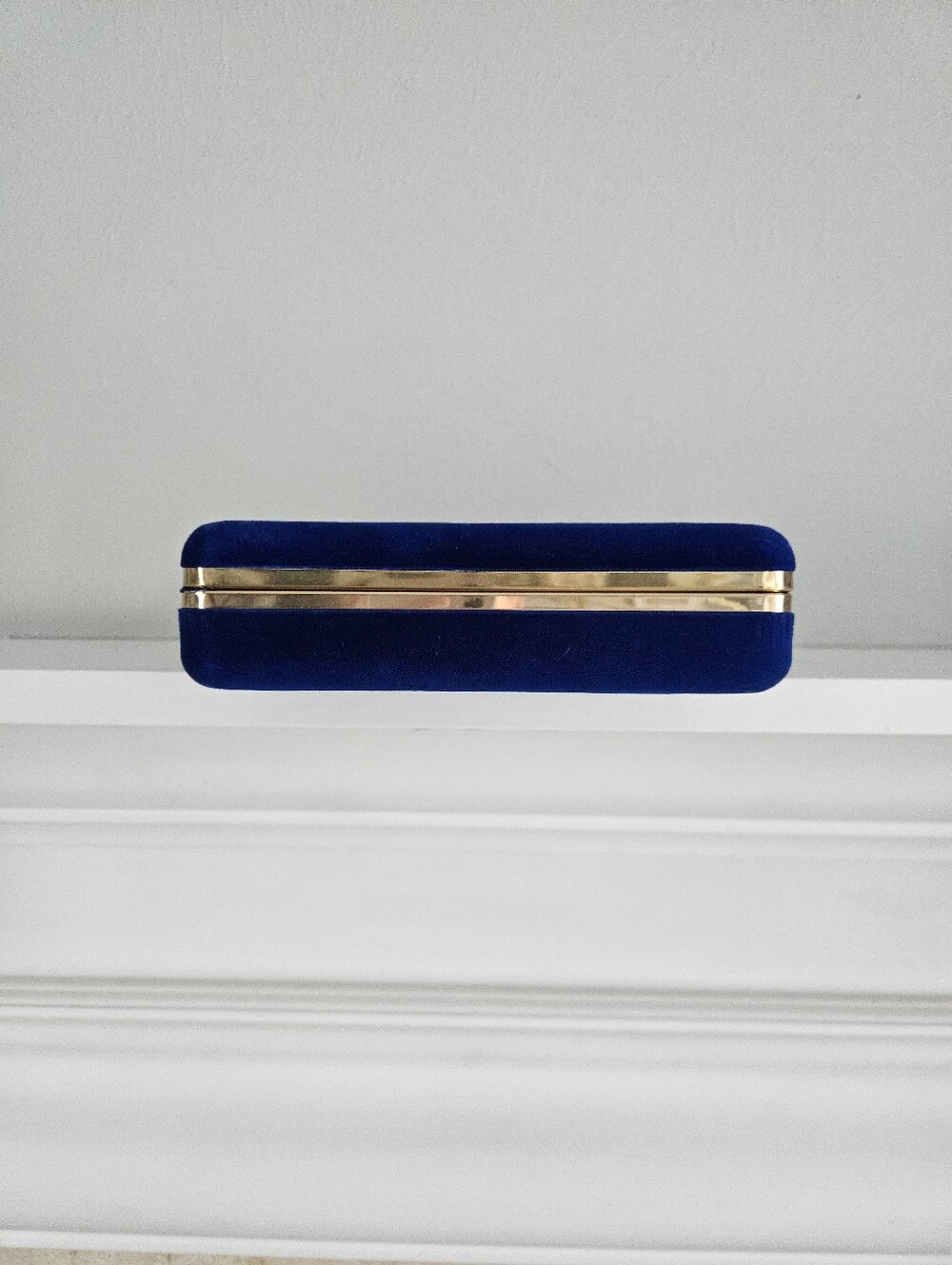 Vintage Mele Hard Shell Royal Blue Velvet Jewelry Presentation Travel Organizer - Picture 6 of 8